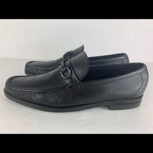 Ferragamo Black Horsebit Leather Loafers Size 12